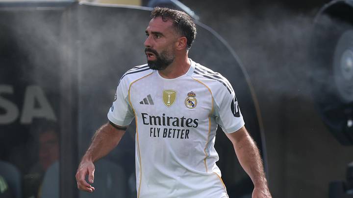 Jul 9, 2025; East Rutherford, New Jersey, USA; Real Madrid CF defender Dani Carvajal (2) in action during a semifinal match of the 2025 FIFA Club World Cup against Paris Saint-Germain at MetLife Stadium. Mandatory Credit: Vincent Carchietta-Imagn Images Jul 9, 2025; East Rutherford, New Jersey, USA; Real Madrid CF defender Dani Carvajal (2) in action during a semifinal match of the 2025 FIFA Club World Cup against Paris Saint-Germain at MetLife Stadium. Mandatory Credit: Vincent Carchietta-Imagn Images