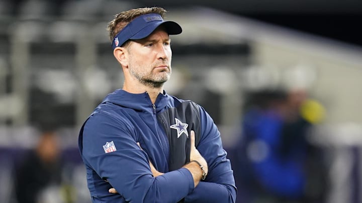Dallas Cowboys head coach Brian Schottenheimer before a game against the Minnesota Vikings at AT&T Stadium. 