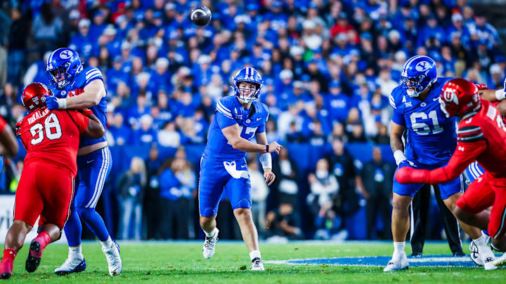BYU quarterback Bear Bachmeier against Utah BYU quarterback Bear Bachmeier against Utah