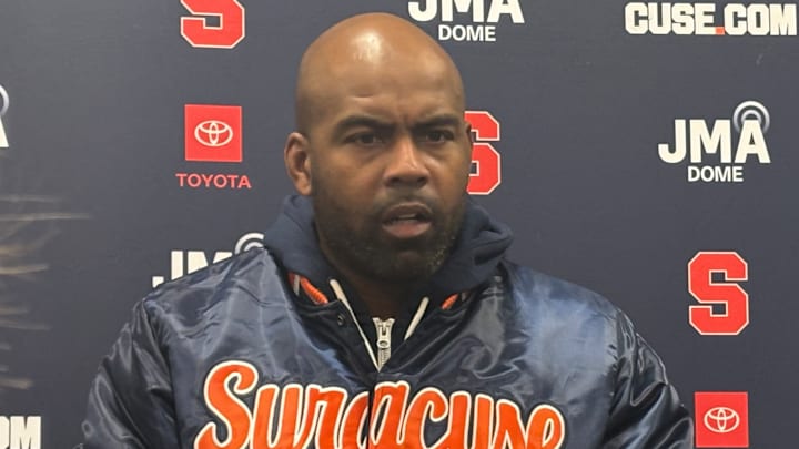Syracuse head coach Fran Brown addresses the media after loss to No. 9 Notre Dame. Syracuse head coach Fran Brown addresses the media after loss to No. 9 Notre Dame.