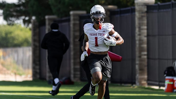 Texas Tech’s Micah Hudson practices for the fall season, Wednesday, July 31, 2024 at the Sports Performance Center. Texas Tech’s Micah Hudson practices for the fall season, Wednesday, July 31, 2024 at the Sports Performance Center.