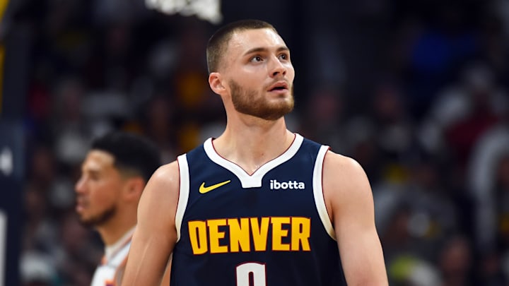 Oct 25, 2025; Denver, Colorado, USA; Denver Nuggets guard Christian Braun (0) walks back to the bench after a play during the first half against the Phoenix Suns at Ball Arena. Mandatory Credit: Christopher Hanewinckel-Imagn Images Oct 25, 2025; Denver, Colorado, USA; Denver Nuggets guard Christian Braun (0) walks back to the bench after a play during the first half against the Phoenix Suns at Ball Arena. Mandatory Credit: Christopher Hanewinckel-Imagn Images