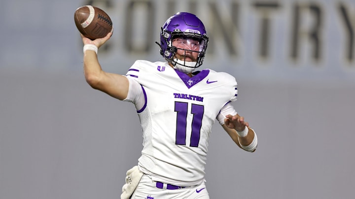 Tarleton State Texans quarterback Victor Gabalis (11) Tarleton State Texans quarterback Victor Gabalis (11)