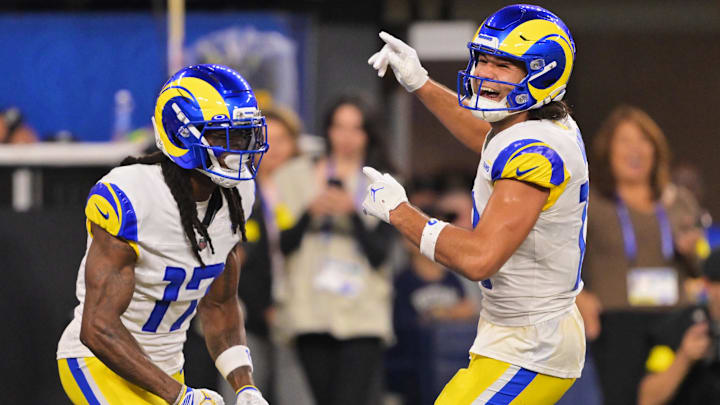 Davante Adams and Puka Nacua combined for 24 touchdown receptions in 2025.