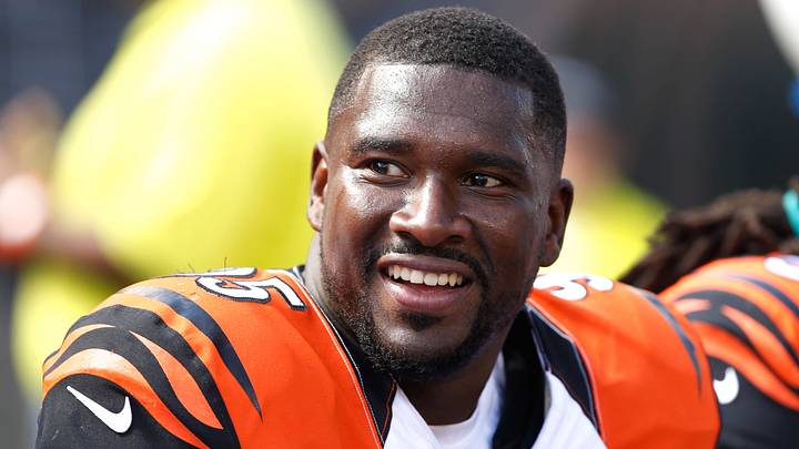 Sep 20, 2015; Cincinnati, OH, USA; Cincinnati Bengals defensive end Wallace Gilberry (95) against the San Diego Chargers at Paul Brown Stadium. The Bengals won 24-19. Mandatory Credit: Aaron Doster-USA TODAY Sports