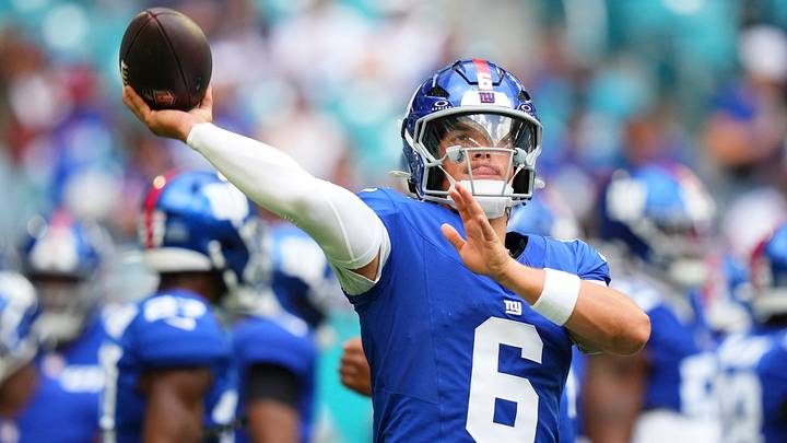 New York Giants quarterback Jaxson Dart showed flashes of brilliance as a rookie, throwing for 15 touchdowns and adding nine rushing scores in 14 games.