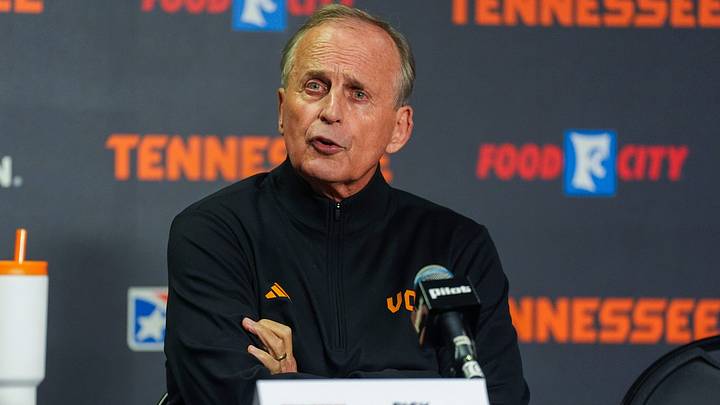 Tennessee coach Rick Barnes speaks with media during the Tennessee men’s basketball media day at Thompson-Boling Arena at Food City Center on Oct. 6, 2026. Tennessee coach Rick Barnes speaks with media during the Tennessee men’s basketball media day at Thompson-Boling Arena at Food City Center on Oct. 6, 2026.