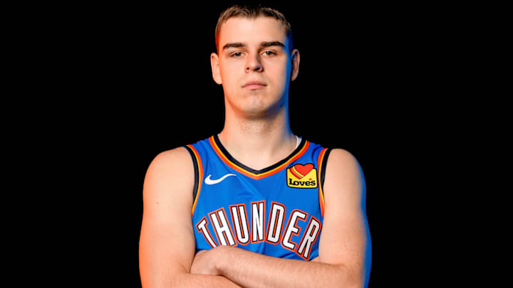Nikola Topic is pictured during the Thunder media day at the Paycom Center in Oklahoma City, on Monday, Sept. 30, 2024.