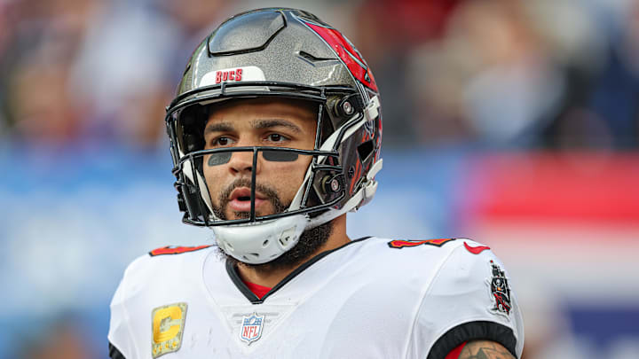 Nov 24, 2024; East Rutherford, New Jersey, USA; Tampa Bay Buccaneers wide receiver Mike Evans (13) looks back after call during the second half against the New York Giants at MetLife Stadium. Mandatory Credit: Vincent Carchietta-Imagn Images Nov 24, 2024; East Rutherford, New Jersey, USA; Tampa Bay Buccaneers wide receiver Mike Evans (13) looks back after call during the second half against the New York Giants at MetLife Stadium. Mandatory Credit: Vincent Carchietta-Imagn Images