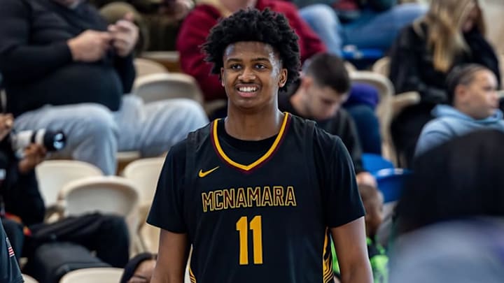 Qayden Samuels and Bishop McNamar, after starting the year at No. 2 in the state and then falling out of the rankings completely, are back this week at No. 14 after knocking off D.C. No. 1 and nationally ranked Gonzaga College. Qayden Samuels and Bishop McNamar, after starting the year at No. 2 in the state and then falling out of the rankings completely, are back this week at No. 14 after knocking off D.C. No. 1 and nationally ranked Gonzaga College.