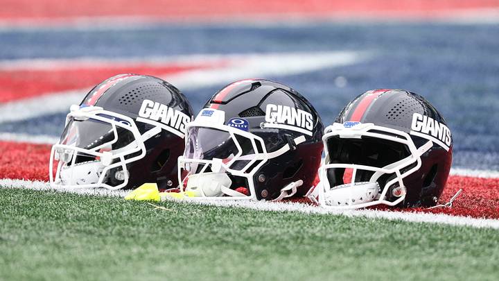 New York Giants legacy helmets.