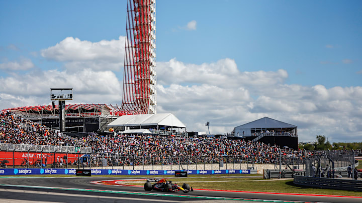 Sergio Perez of Mexico driving the (11) Oracle Red Bull Racing RB19 on track during the F1 Grand Prix of United States at Circuit of The Americas on October 22, 2023 in Austin, Texas. (Photo by Chris Graythen/Getty Images) Sergio Perez of Mexico driving the (11) Oracle Red Bull Racing RB19 on track during the F1 Grand Prix of United States at Circuit of The Americas on October 22, 2023 in Austin, Texas. (Photo by Chris Graythen/Getty Images)