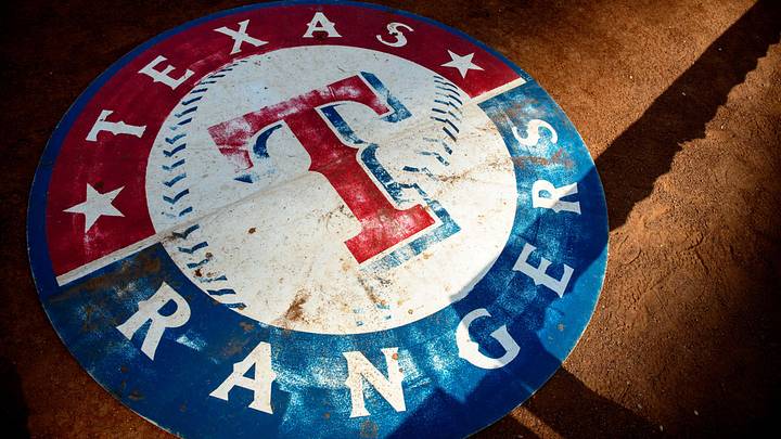 A view of the Texas Rangers logo. A view of the Texas Rangers logo.