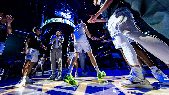 BYU point guard Egor Demin introduced in the Marriott Center