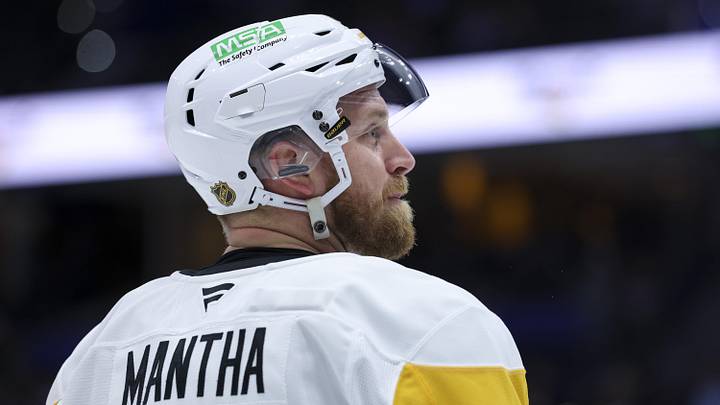 Apr 2, 2026; Tampa, Florida, USA; Pittsburgh Penguins right wing Anthony Mantha (39) looks on before a game against the Tampa Bay Lightning at Benchmark International Arena. Mandatory Credit: Nathan Ray Seebeck-Imagn Images