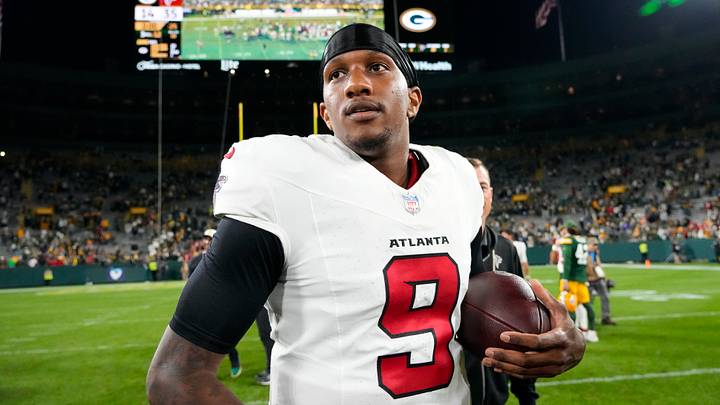 Atlanta Falcons quarterback Michael Penix Jr. walks off the field after a triumphant return vs. Green Bay. Atlanta Falcons quarterback Michael Penix Jr. walks off the field after a triumphant return vs. Green Bay.