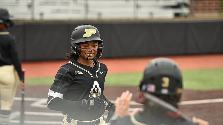 Purdue softball outfielder Moriah Polar. Purdue softball outfielder Moriah Polar.
