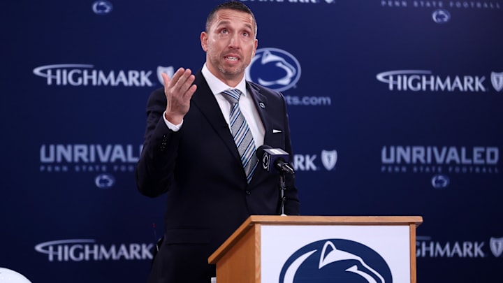 Matt Campbell is announced as the Penn State Nittany Lions new head coach during a press conference at Beaver Stadium. Matt Campbell is announced as the Penn State Nittany Lions new head coach during a press conference at Beaver Stadium.