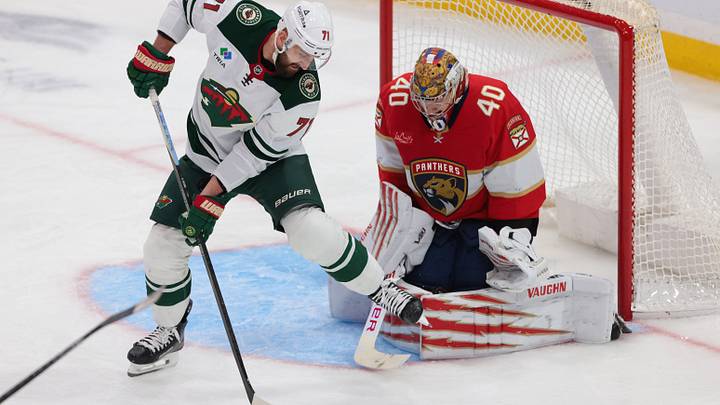 Mar 26, 2026; Sunrise, Florida, USA; Minnesota Wild left wing Nick Foligno (71) attempts to score against Florida Panthers goaltender Daniil Tarasov (40) during the third period at Amerant Bank Arena. Mandatory Credit: Sam Navarro-Imagn Images Mar 26, 2026; Sunrise, Florida, USA; Minnesota Wild left wing Nick Foligno (71) attempts to score against Florida Panthers goaltender Daniil Tarasov (40) during the third period at Amerant Bank Arena. Mandatory Credit: Sam Navarro-Imagn Images