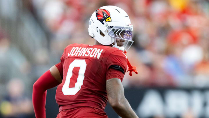 Aug 9, 2025; Glendale, Arizona, USA; Arizona Cardinals cornerback Will Johnson (0) against the Kansas City Chiefs during a preseason NFL game at State Farm Stadium. Mandatory Credit: Mark J. Rebilas-Imagn Images Aug 9, 2025; Glendale, Arizona, USA; Arizona Cardinals cornerback Will Johnson (0) against the Kansas City Chiefs during a preseason NFL game at State Farm Stadium. Mandatory Credit: Mark J. Rebilas-Imagn Images