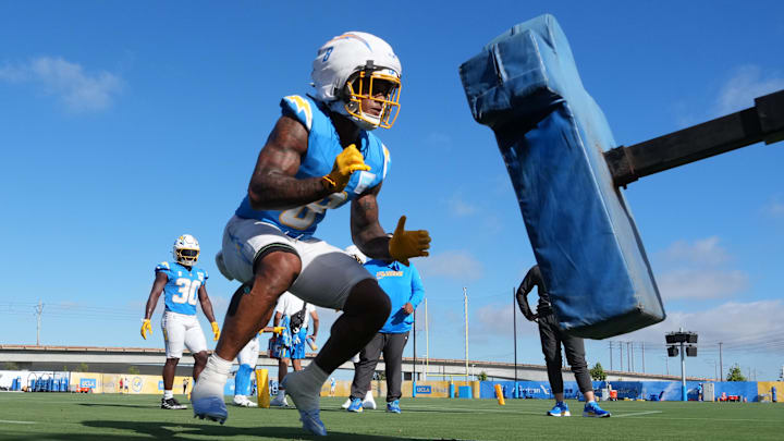 Los Angeles Chargers running back Omarion Hampton.