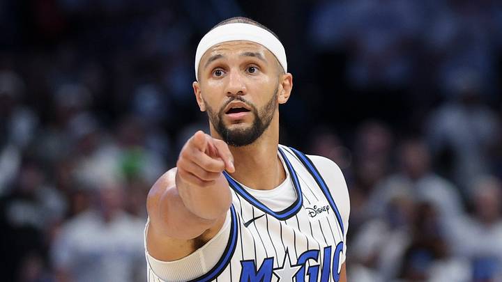 Oct 22, 2025; Orlando, Florida, USA; Orlando Magic guard Jalen Suggs (4) reacts after a play against the Miami Heat in the fourth quarter at Kia Center. Mandatory Credit: Nathan Ray Seebeck-Imagn Images Oct 22, 2025; Orlando, Florida, USA; Orlando Magic guard Jalen Suggs (4) reacts after a play against the Miami Heat in the fourth quarter at Kia Center. Mandatory Credit: Nathan Ray Seebeck-Imagn Images