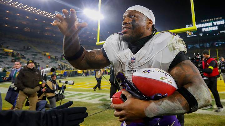 Baltimore Ravens running back Derrick Henry (22) runs off of the field after a game against the Green Bay Packers on Saturday, December 27, 2025, at Lambeau Field in Green Bay, Wis. The Ravens won the game, 41-27.
Tork Mason/USA TODAY NETWORK-Wisconsin