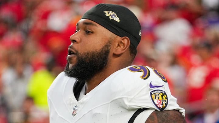 Baltimore Ravens defensive tackle Travis Jones