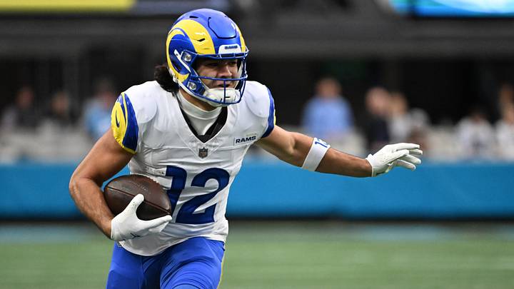 Los Angeles Rams wide receiver Puka Nacua (12) on the field in the first quarter in an NFC Wild Card Round game at Bank of America Stadium. Los Angeles Rams wide receiver Puka Nacua (12) on the field in the first quarter in an NFC Wild Card Round game at Bank of America Stadium.
