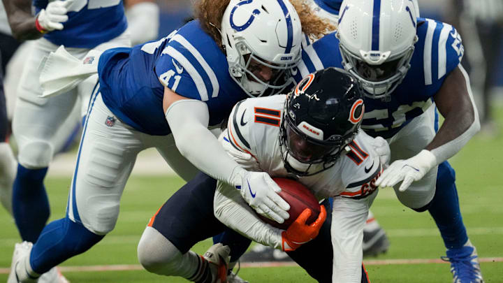 DeAndre Carter is buried in the turf during last year's Bears loss at Indianapolis.