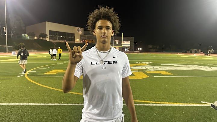 Dia Bell poses for a photo following the first day of the Elite 11 Finals at Mira Costa High School in Manhattan Beach, CA. Dia Bell poses for a photo following the first day of the Elite 11 Finals at Mira Costa High School in Manhattan Beach, CA.