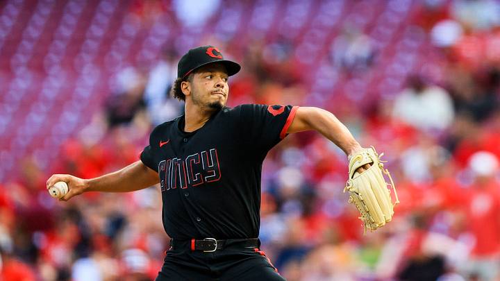 Aug 14, 2026; Cincinnati, Ohio, USA; Cincinnati Reds starting pitcher Chase Burns (26) pitches against the Miami Marlins in the first inning at Great American Ball Park. Mandatory Credit: Katie Stratman-Imagn Images Aug 14, 2026; Cincinnati, Ohio, USA; Cincinnati Reds starting pitcher Chase Burns (26) pitches against the Miami Marlins in the first inning at Great American Ball Park. Mandatory Credit: Katie Stratman-Imagn Images
