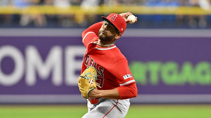 May 29, 2026; St. Petersburg, Florida, USA; Los Angeles Angels pitcher Walbert Urena (57) throws a pitch during the first inning against Tampa Bay Rays at Tropicana Field. Mandatory Credit: Pablo Robles-Imagn Images May 29, 2026; St. Petersburg, Florida, USA; Los Angeles Angels pitcher Walbert Urena (57) throws a pitch during the first inning against Tampa Bay Rays at Tropicana Field. Mandatory Credit: Pablo Robles-Imagn Images