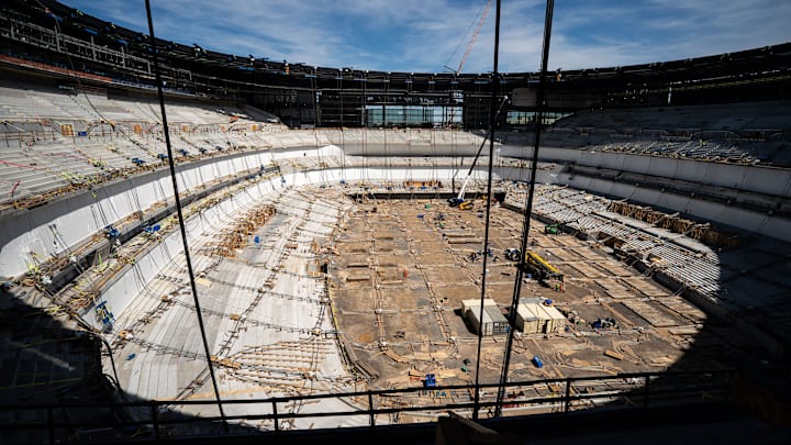 Construction continues at the Tennessee Titans new stadium in Nashville, Tennessee