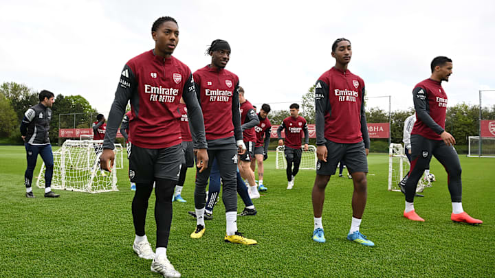 Arsenal FC Training Session And Press Conference - UEFA Champions League 2025/26 Semi Final First