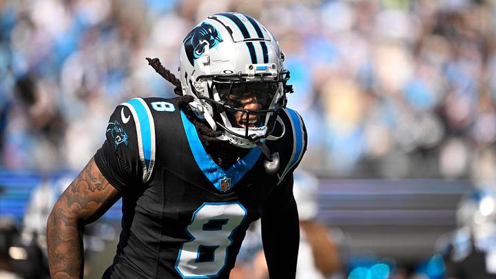 Carolina Panthers cornerback Jaycee Horn (8) before the game 