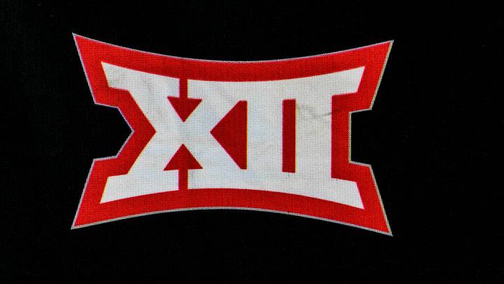 Jul 14, 2022; Arlington, TX, USA; A view of the Big 12 conference logo during the Big 12 Media Day at AT&T Stadium. Mandatory Credit: Jerome Miron Jul 14, 2022; Arlington, TX, USA; A view of the Big 12 conference logo during the Big 12 Media Day at AT&T Stadium. Mandatory Credit: Jerome Miron