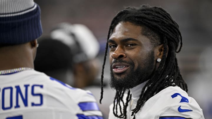 Aug 16, 2025; Arlington, Texas, USA; Dallas Cowboys cornerback Trevon Diggs (7) looks on before the game between the Dallas Cowboys and the Baltimore Ravens at AT&T Stadium. Mandatory Credit: Jerome Miron-Imagn Images Aug 16, 2025; Arlington, Texas, USA; Dallas Cowboys cornerback Trevon Diggs (7) looks on before the game between the Dallas Cowboys and the Baltimore Ravens at AT&T Stadium. Mandatory Credit: Jerome Miron-Imagn Images