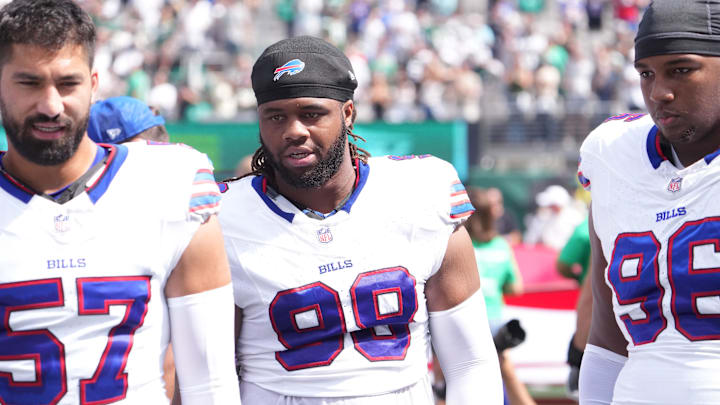 Buffalo Bills defensive tackle Larry Ogunjobi after the game against the New York Jets at MetLife Stadium.
