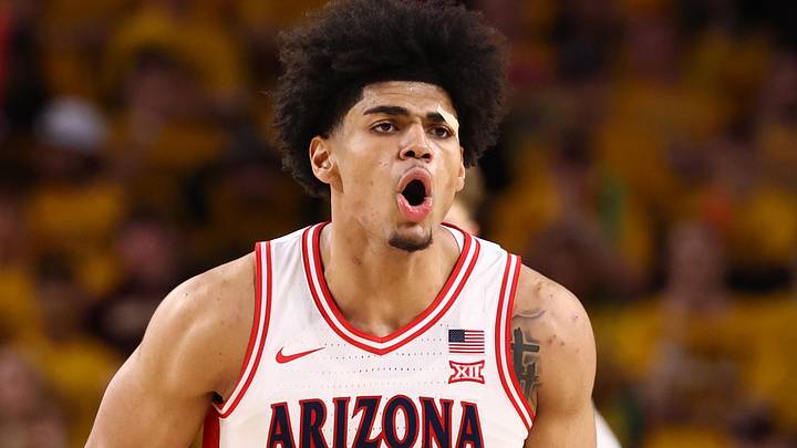 Jan 31, 2026; Tempe, Arizona, USA; Arizona Wildcats forward Koa Peat (10) reacts against the Arizona State Sun Devils in the second half at Desert Financial Arena. Mandatory Credit: Mark J. Rebilas-Imagn Images Jan 31, 2026; Tempe, Arizona, USA; Arizona Wildcats forward Koa Peat (10) reacts against the Arizona State Sun Devils in the second half at Desert Financial Arena. Mandatory Credit: Mark J. Rebilas-Imagn Images