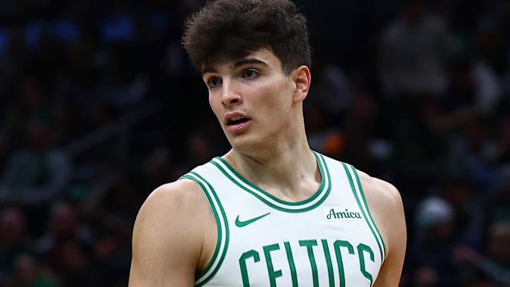Jan 30, 2026; Boston, Massachusetts, USA; Boston Celtics guard Hugo Gonzalez (28) during the second quarter against the Sacramento Kings at TD Garden. Mandatory Credit: Winslow Townson-Imagn Images