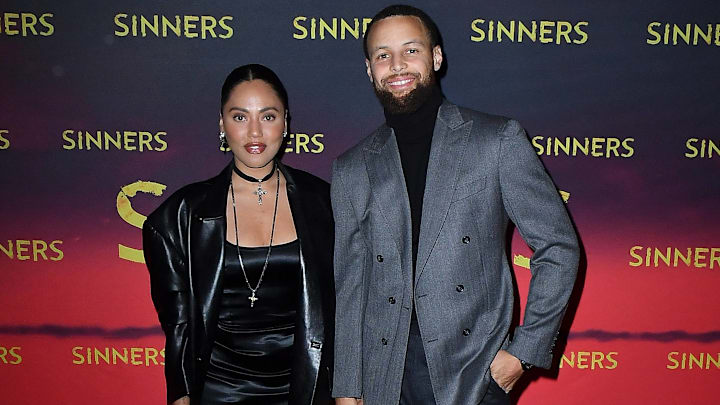 Ayesha Curry and Stephen Curry attend a special screening of Sinners at the Grand Lake Theatre