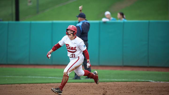 Alexis Pupillo celebrates a home run against LSU in super regional Alexis Pupillo celebrates a home run against LSU in super regional