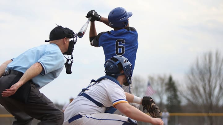 Waukesha West junior Avery Owusu-Asiedu watches his home run off the bat against Germantown on April 22, 2019.

Rs5a0827
