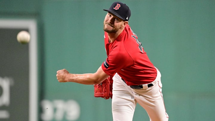 Sep 22, 2023; Boston, Massachusetts, USA; Boston Red Sox starting pitcher Chris Sale (41) pitches