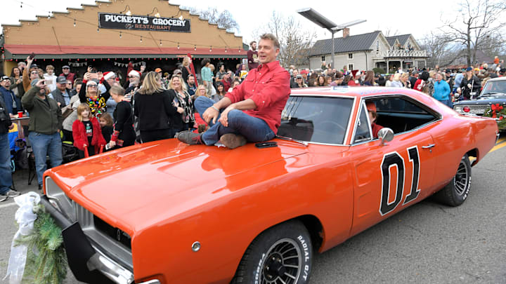 John Schneider from the show the Dukes of Hazzard was the Grand Marshal of Leipers Fork Christmas Parade.