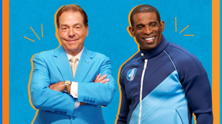 Nick Saban and Deion Sanders