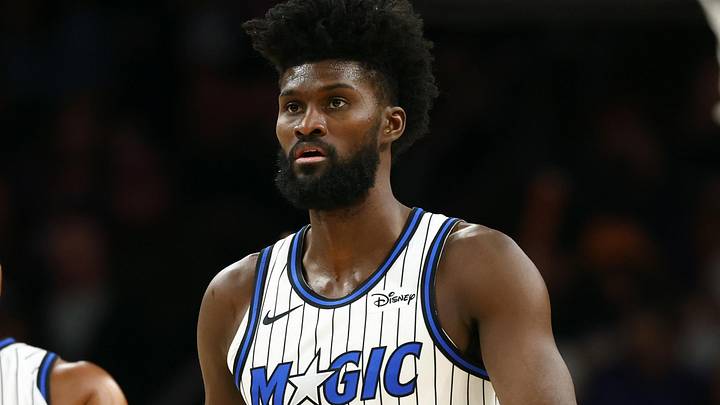 Feb 21, 2026; Phoenix, Arizona, USA; Orlando Magic forward Jonathan Isaac (1) against the Phoenix Suns at Mortgage Matchup Center. Mandatory Credit: Mark J. Rebilas-Imagn Images
