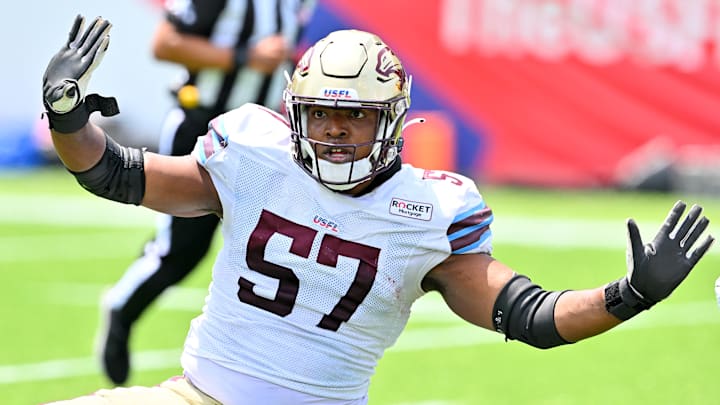 Michigan Panthers defensive end Breeland Speaks