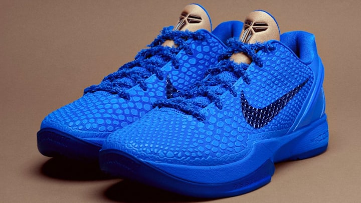 Indiana Fever guard Caitlin Clark debuted the Nike Kobe 6 "Cookie Monster" colorway. Indiana Fever guard Caitlin Clark debuted the Nike Kobe 6 "Cookie Monster" colorway.